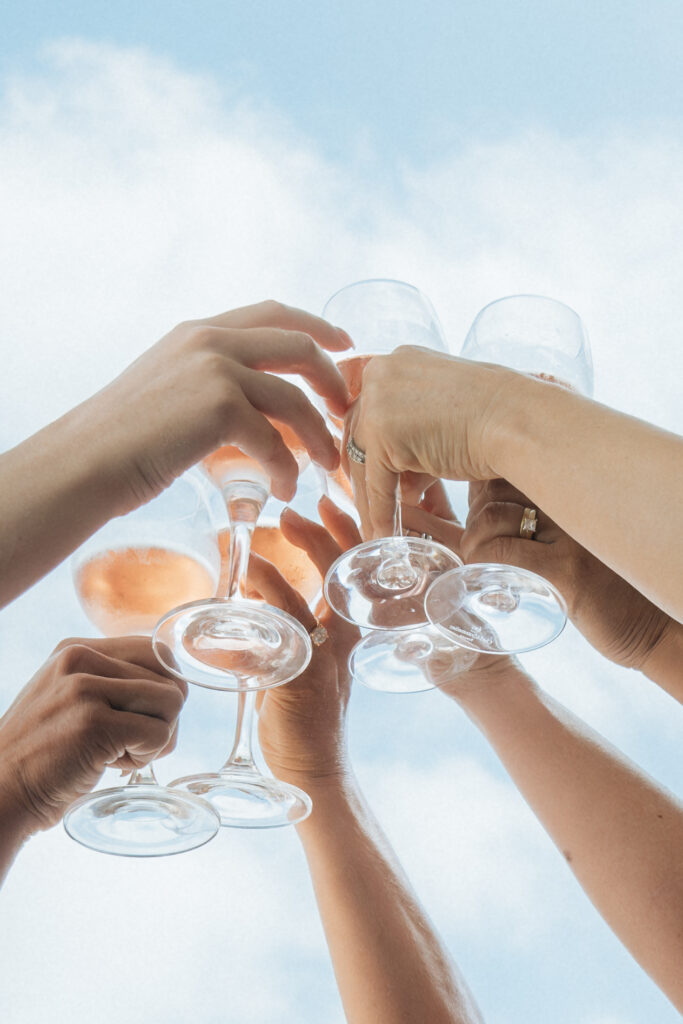 Bridesmaids Toast on San Francisco Balcony
