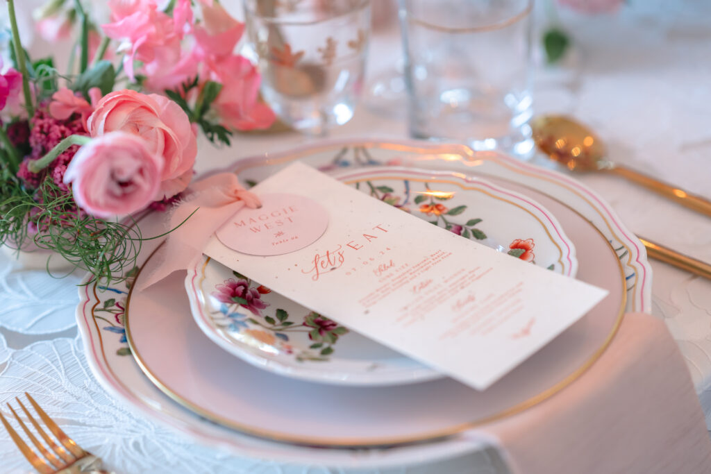 colorful tablescape at california wedding