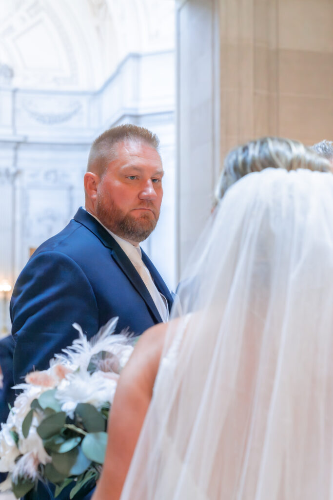 Moments before wedding ceremony