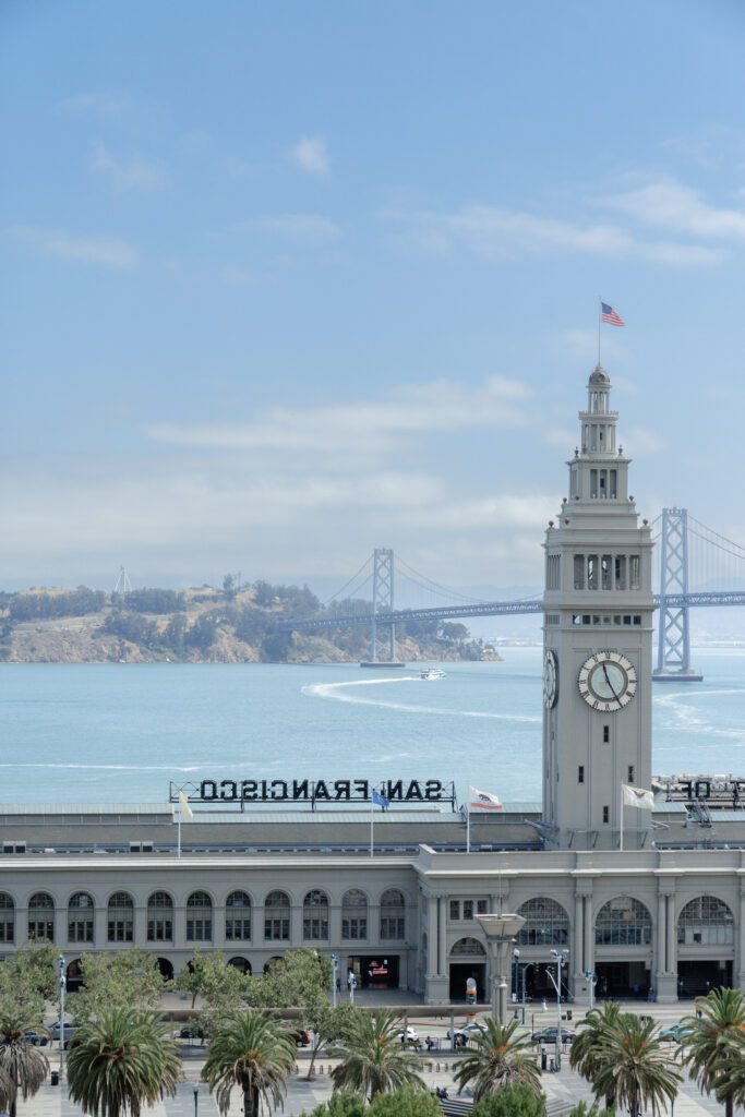 Ferry Building in San Francisco from Hotel View